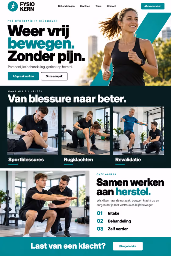 Sample design: Fysio Kern (physio practice) homepage