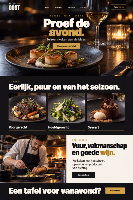 Sample design: OOST (restaurant) homepage